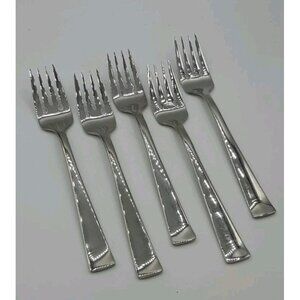 Salad Forks Set of 5 Wallace Julienne Glossy 18/10 Stainless Flatware